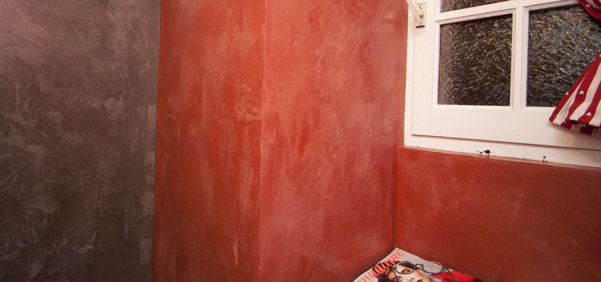 Stuc d'argile rouge de vendée et gris ardoise